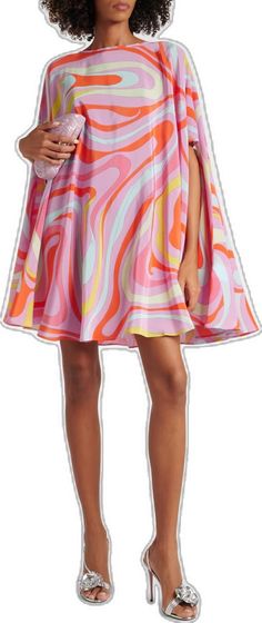 Multicolor Silk Dresses With Vibrant Print, Silk Evening Dress With Vibrant Print, Printed Silk Daywear Dresses, Pink Silk Dress With Vibrant Print, Silk Abstract Print Dress For Vacation, Silk Beach Dress With Abstract Print, Vintage Silk Beach Dress, Vintage Silk Dress For The Beach, Multicolor Retro Silk Dress