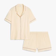 Kurzärmeliges Modal-PJ-Set - Beige Pajama Shorts, Pj Sets, Your Skin, Pajamas, Skin