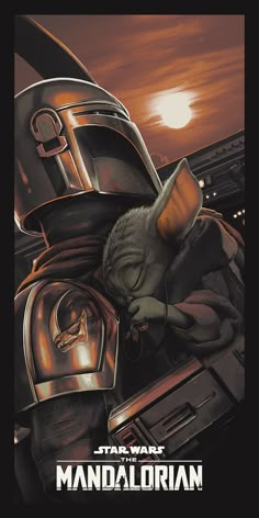 the poster for star wars, which features an image of boba fett and baby yoda