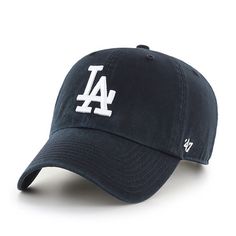 47 Brand MLB Los Angeles Dodgers Clean Up Cap - Black Dodgers Hat, Dodger Hats, Dodgers Fan, Dodgers Baseball, Quality Hats, 47 Brand, Fitted Caps, Cute Hats, Los Angeles Dodgers