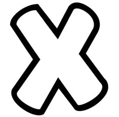 the letter x is black and white