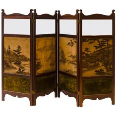 E. W. Godwin, Attri An Anglo-Japanese Four-Fold Screen With Japanese Silk Scenes For Sale at 1stDibs William Godwin, 1960s Furniture, Scandinavian Armchair, Japanese Screen, Art Deco Cabinet, Scandinavian Dining, Wood Screens, 19th Century Art, Antique Sofa