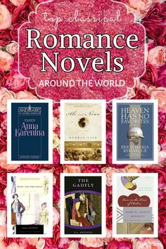 the cover of romance novels around the world, with pink flowers and roses in the background