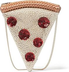 kate spade new york Women's Slice Crystal Embellished Fabric 3D Pizza Crossbody