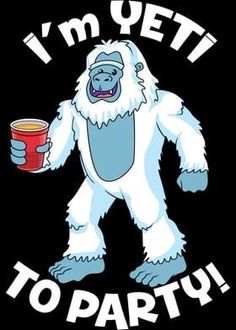 i'm yet to party gorilla holding a cup