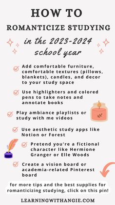 I was seriously struggling with study motivation and academic motivation before I came across this post. However, once I started applying some of the tips in this blog post, I instantly felt more excited about studying! With tips on how to create an aesthetic study desk, take aesthetic study notes, and more to make studying fun, you'll be sure to find something that inspires you to start studying! How To Be Serious In Studies, Study Tips Motivation, How To Study Daily, How To Make Study Fun, Aesthetic Notes Making Ideas, How To Take College Notes, How To Create An Aesthetic, Instant Motivation To Study, How To Be Excited For School