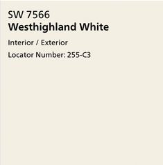 a white background with the words west highland white interior / exterior location number 25 - 533