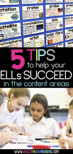 five tips to help your iel's success in the content areas with text overlay