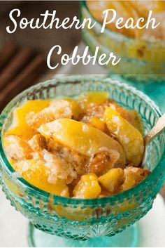 this southern peach cobbler is so good and easy to make