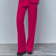 Brand New Fushia High Waisted Zara Flowy Pants. Took The Tag Off And Can’t Return Anymore. Never Worn! Xs. Flowy, Long, Dress Pants. Super Cute! Pink Wide Leg Pants For Night Out, Pink High-waisted Wide Leg Pants For Fall, Elegant Pink Stretch Wide Leg Pants, Spring Office Pants, Casual High Waist Pantsuit For Party, Elegant Pink Wide Leg Pants For Fall, Elegant Pink Wide Leg Pants For Night Out, Elegant Stretch Pink Dress Pants, Pink Stretch Wide Leg Pants For Work