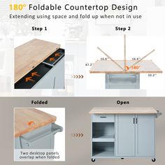 the instructions for how to build a foldable countertop