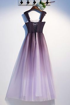 Unique A Line Ombre Purple Beading Prom Dresses With Lace Up Long Dance Dresses Prom Dresses With Lace, Ombre Purple, Dresses With Lace, Ombre Prom Dresses, Homecoming Dresses Lace, Purple Prom, Formal Ball Gown, V Neck Prom Dresses, Purple Prom Dress