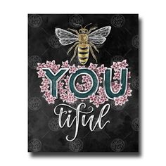 a black and white poster with the words you fly in front of a bee on it