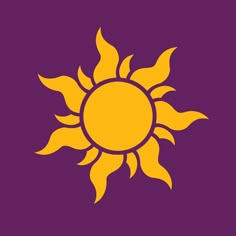 a yellow sun on a purple background