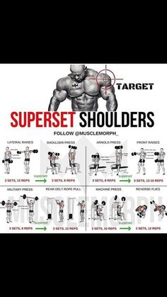 the diagram shows how to perform shoulder shoulders with dumbs and barbells in order to