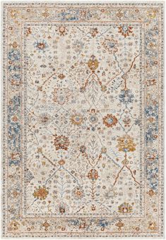 Machine Woven with 100% Polypropylene, great for high traffic areas.. Fashionable and timeless, this Brown, Cream, Light Beige, Blue, Bright Yellow, Dusty Coral Traditional styled rug adds an elegant look to your space.. Designed to withstand everyday wear, this indoor rug is kid approved and pet friendly.. Surya 8 X 10 (ft) Gray Indoor Floral/Botanical Global Area Rug | TUS2330-710103 Tuscany Style, Dusty Coral, Taupe Rug, Light Grey Rug, Updated Traditional, Rugs And Mats, Surya Rugs, Medallion Rug, Square Rug