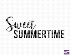 the words sweet summertime in black and white on a geometric background with triangle shapes