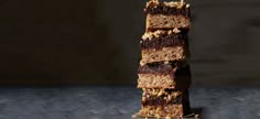 a stack of bars sitting on top of a counter