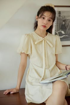 Shoujo Style, Ready To Wear Dress, Soft Outfits, Simple Frock, Simple Frock Design, Model Clothes, Cottagecore Dress, Summer Blouse