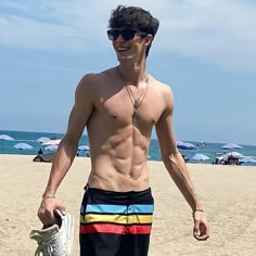 Men Abs, Boys Swimwear, Glasses Sunglasses, Attractive Guys, Men Fashion Casual Outfits, Shirtless Men, Korean Men