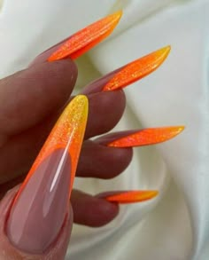 Nails With Orange, Nail Parlour, Nail Glam, March Nails, Ombré Nails, Glamour Nails, Nail Swag