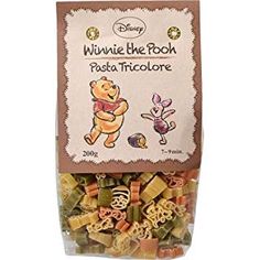 winnie the pooh pasta ficolore in plastic bag with stickers on it