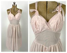 "DETAILS. ruched | empire | flowy darling 1950's slip dress. vintage  pink slip. empire bust with bra-let. beautifully draped. lace detail. double shoulder ties which are adjustable. semi-sheer. super soft and lightweight!  great vintage condition. this slip dress is from my private collection. MEASUREMENTS. BUST: 32-36\" WAIST: 25-28\" HIPS: free LENGTH: 32\" FABRIC: nylon LABEL: Charmode https://www.etsy.com/shop/EvesAppleVintage << you can find most of my private collection -- sourced through Elegant Cheap Pink Slip Dress, Luxury Sheer Slip Dress With Spaghetti Straps, Slip Dress Vintage, Sheer Slip Dress, Vintage Slip Dress, Vintage Slip, Vintage Slips, Pink Ballerina, Ballet Dress