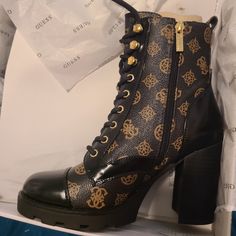 Black Guess Boots With Guess Logo. Classy Hiker Boots!! New Never Worn. New With Guess Box!! Might Have To Be Shipped Without Guess Box Due To Shipping !!! Guess Boots, Hiker Boots, Guess Logo, Guess Shoes, Lace Up Boots, New Shoes, Black Boots, Shoe Laces, Heeled Boots