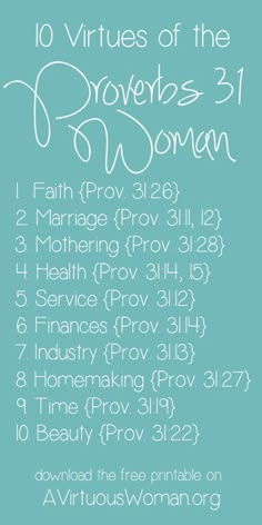 the ten rules of the proves - 31 woman poster is shown in white on a blue background