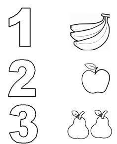 numbers 1 to 10 with fruits and vegetables