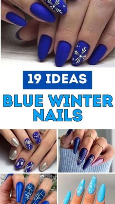 Cute Winter Nail Ideas, Cute Winter Nail Designs, Blue Winter Nails, Winter Manicure, Winter Event