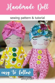 Handmade doll sewing pattern and tutorial Free Cloth Doll Patterns To Sew, Soft Dolls Patterns Free, Free Doll Patterns To Sew, Rag Doll Pattern Free Printable, Doll Patterns Free Sewing Templates, Free Doll Patterns, Diy Doll Pattern, Rag Doll Sewing Pattern