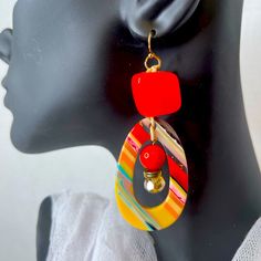 New Striped Fish Hoop Earrings Retro Ear Wire Earrings, Retro Hoop Earrings For Parties, Striped Fish, Striped Earrings, Earrings Ideas, Hand Painted Earrings, White Pearl Earring, Fabric Earrings, Natural Jewelry