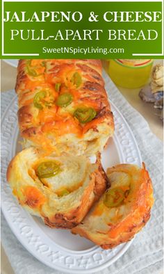 jalapeno and cheese pull apart bread on a plate