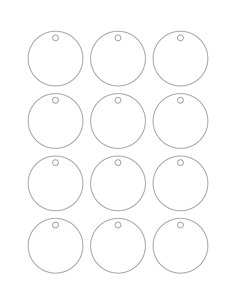 six blank tags are shown in the shape of ovals, with one circle on each side