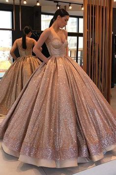 #ballgownpromdresses #floorlengthpromdresses #googleshopping #longpromdresses #partyeventdresses #promdresses #sweetheartpromdresses Ball Gown Gold, Robes D'occasion, Prom Dresses With Pockets, Spaghetti Strap Prom Dress, Dresses Quinceanera, Elegant Prom Dresses, Sweetheart Prom Dress, Sequin Party Dress, Gown Prom