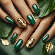 14+ Spring Aesthetic Nails - Dark Green And Gold Foil Nail Design Art For Spring March April May 

Spring is the perfect time to switch up your nail game and embrace some fresh new designs! As we transition from the cold, dark days of winter to the vibrant, sunny days of spring, it's only fitting that our nails reflect this change too. And what better way to do that than with a stunning aesthetic nail design?

One popular trend for spring is dark green and gold foil nails. This combination captures the essence of spring perfectly - the deep green represents nature coming back to life while the gold adds a touch of glamour and luxury.

To achieve this look, start by painting your nails with a rich dark green shade as your base color. You can choose from emerald, forest, or even olive green Nail Aesthetic Designs, Spring Aesthetic Nails, Gold Foil Nail, Art For Spring, Foil Nail Designs, Nail Aesthetic, Emerald Nails, May Nails, Spring Nail Trends