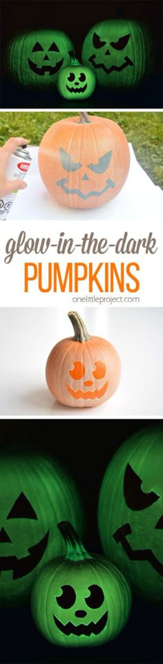 glow - in - the - dark pumpkins for halloween