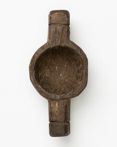 an old wooden watch on a white background