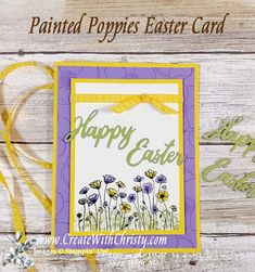 an easter card with some flowers on it