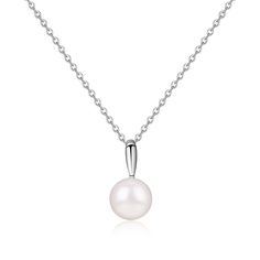 PRICES MAY VARY. Exquisite Pearl Design: This women's pearl necklace combines the classic beauty of 8mm handpicked button cultured AAA freshwater pearl with the versatile elegance of sterling silver Chain: The 925 sterling silver cable chain enhances the beauty of this pearl necklace while ensuring that it maintains its shine and elegance over time. The chain of this women's pearl necklace measures 16"(40cm) with 2"(5cm) extender, providing flexibility to adjust the length for a ideal fit Pearl Cheap Silver Jewelry With Pearl Pendant, Cheap Sterling Silver Pearl Necklace Gift, Classic Sterling Silver Pearl Necklace For Formal Occasions, Cheap Silver Necklace With Pearl Pendant, Classic Round Pearl Necklace With Clavicle Chain, Classic Silver Necklace With Pearl Pendant, Classic Round Necklaces With Pearl Pendant, Silver And Pearl Necklace, Minimalist Sterling Silver Pearl Necklace For Formal Occasions