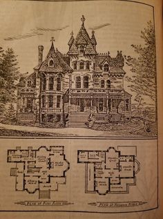 an old house is shown with plans for it