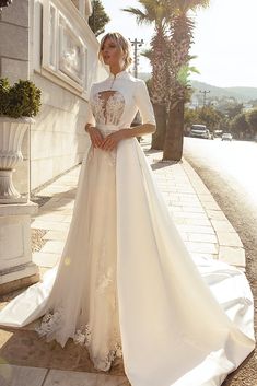 Wedding Dress Off White With Cape Two In One Wedding Dress, Wedding Dress Beading, Half Sleeve Wedding Dress, Oksana Mukha, Dress Beading, Bridal Corset, Royal Wedding Dress, African Wedding Dress, White Wedding Dress