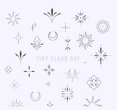 the tiny flash day logo is shown in black and white, with different designs on it