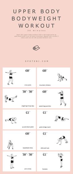 the upper body and lower body workout chart is shown with instructions for each individual to do