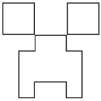 the four squares are shown in black and white, with one square on each side