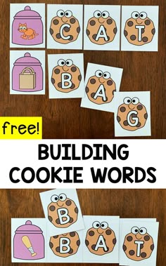 this is an image of free printable building cookie words