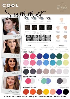 Summer Cold Color Palette, Make Up For Cool Summer Type, Cool Summer Color Palette Nail Polish, House Of Color Summer Hair Colors, Cool Muted Summer Palette, Cool Summer Color Palette Clothes, Cool Summer Palette Hair, Cold Summer Palette, Cool Summer Color Combinations