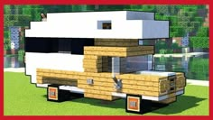 an image of a truck that is made out of wood and bricks in minecraft