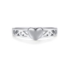 PRICES MAY VARY. HIGH QUALITY – Our rings are custom designed with .925 sterling silver and include rhodium plating to prevent tarnish. This ring features a sweet heart with embellished band and is a timeless keepsake piece she will treasure forever. KEEPSAKE GIFT – Timeless silver heart baby ring for kids and girls from toddler to teen. Perfect birthday gift or baby's first ring, little girls, best friend, daughter or granddaughter. These rings also make an adorable pinky ring for teens and wom Toddler Jewelry, Ring With Heart, Baby Ring, Heart Gift Box, Keepsake Baby Gifts, Baby Rings, Sweet Ring, Silver Heart Ring, Kids Rings